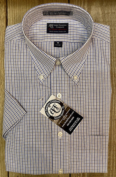 Andy Thornal SS Wrinkle Free Traditional Fit Sport Shirt/Lee Khaki