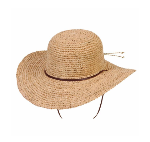 Conner Tuscany Wide Brim Hand Crocheted Raffia Straw Hat