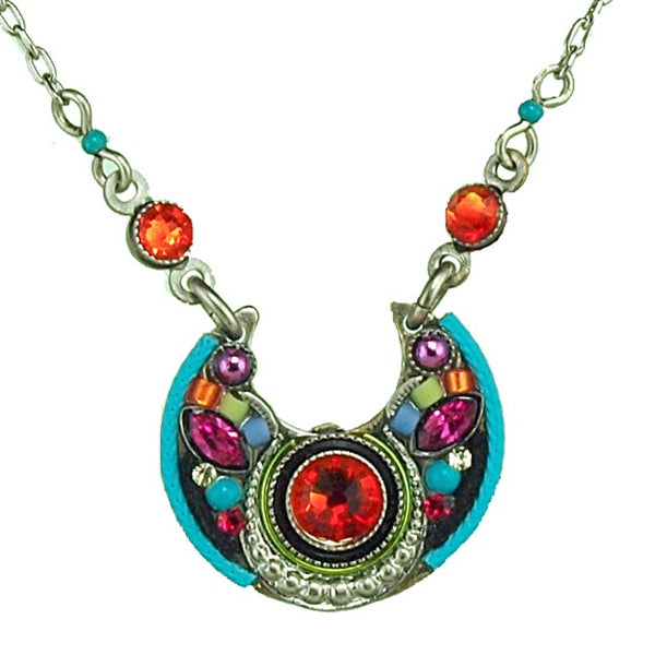 Firefly Lunette Multicolor Hoop Necklace