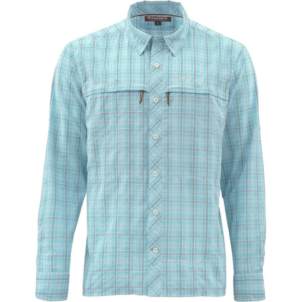 Simms Men's Stone Cold LS Shirt/Teal Plaid