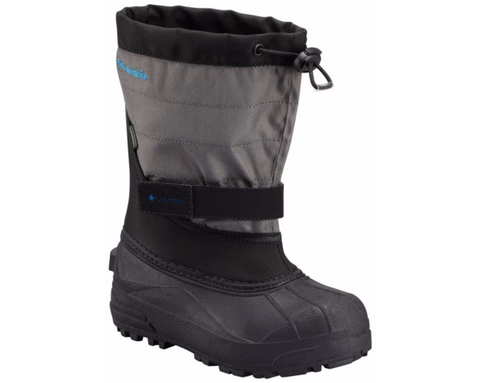 Columbia Youth Powderbug Plus II Boot/Black-Hyper Blue