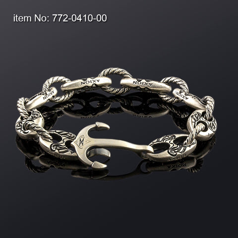Axion Solid Sterling Silver Anchor Bracelet