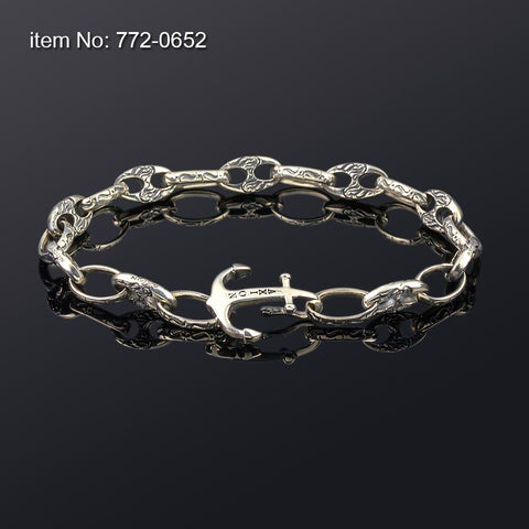 Axion Sterling Silver Anchor Bracelet