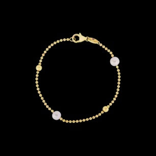 Roberto Coin Pearl And Yellow Gold Bead Station Bracelet