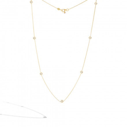 Roberto Coin 7 Station Yellow Bezel Diamond Necklace