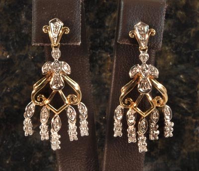 Diamond Chandilier Estate Earrings
