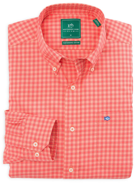 Southern Tide LS Sage Valley Check Sport Shirt/Sunset