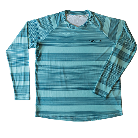 SWC Clearwater Raglan Sleeve Green Stripe Sunproof Shirt