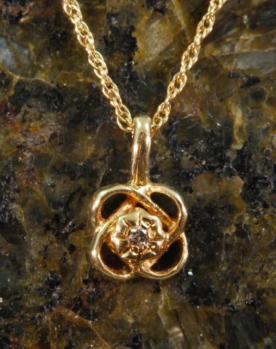 Diamond Flower Pendant