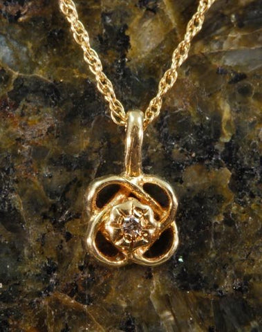 Diamond Flower Pendant