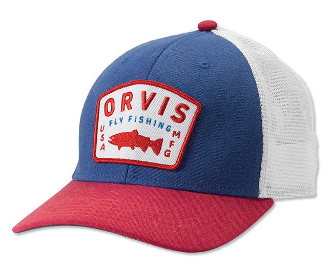 Orvis Upstream Trucker Hat/Red-White-Blue - Andy Thornal Company