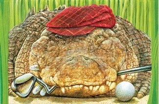 Pumpernickel Press Greeting Card - Golfing Gator