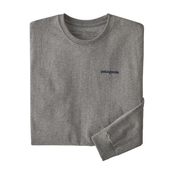 Patagonia Men's LS Text Logo Cotton/Poly Responsibili-Tee/Gravel Heather