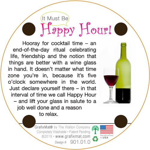 GrafixMat Wine 5 oclock Coaster