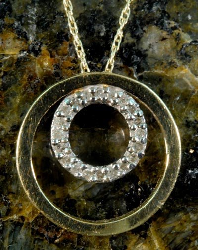 Diamond and Gold Circle Necklace