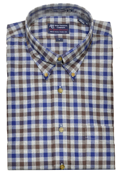 Andy Thornal Men's LS Woven Sport Shirt/Brown Brushe #213600-26