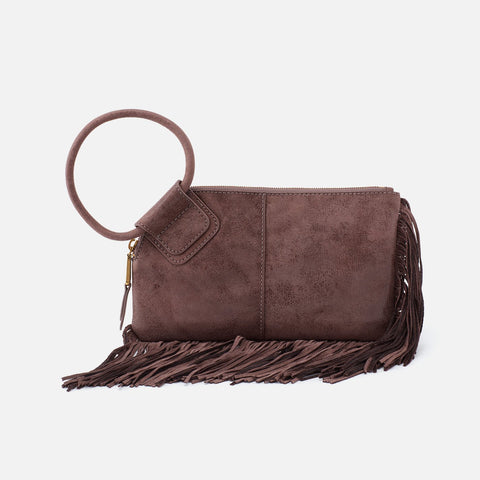 Hobo Sable Fringe Pebble Wristlet Purse