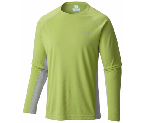 Columbia Men's Cast Away Zero Rules LS Shirt/Nappa Green-Cool Grey