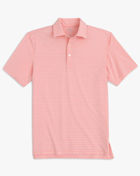 Southern Tide Men's Brreeze Bowen Stripe Performance Polo / Rose Blush