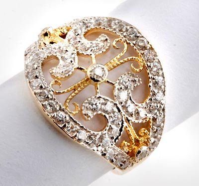 Diamond Vintage Art Nouveau Ring