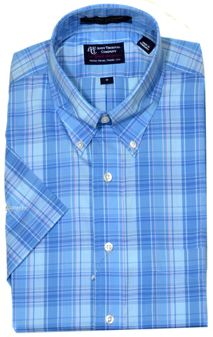 Andy Thornal Men's SS Performance BD Sport Shirt/Aqua #213520P-44