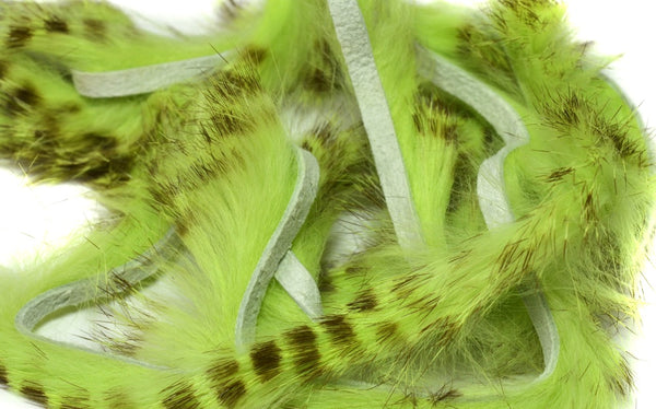 Hareline - Olive Barred Rabbit Strips 1/8"