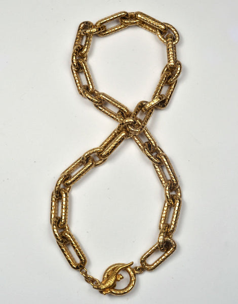Textured Large Link Necklace