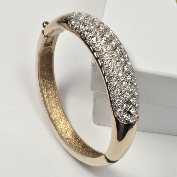 Vermeil & Synthetic Diamonds Cuff Bracelet