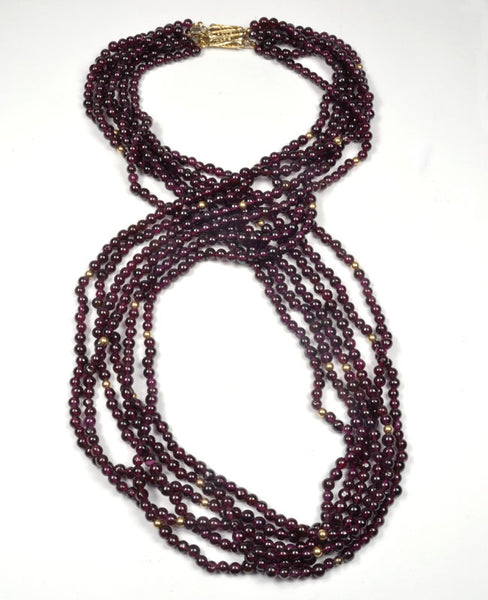 Rose Beads & Gold Necklace