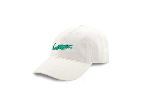 Smathers and Branson Alligator Needlepoint Hat/White