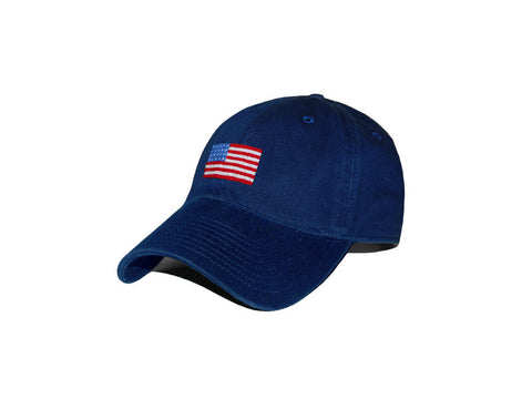 Smathers and Branson American Flag Needlepoint Hat/Navy