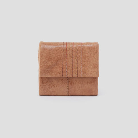 Hobo Keen Mini (Tanw/Linear Stitch Trifold Wallet