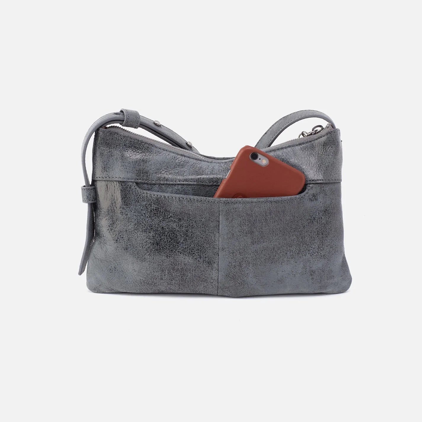 STITCH DETAIL SUEDE CROSSBODY BAG | Grey | PIECES® Belgium