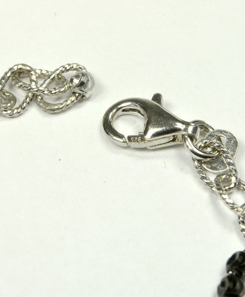 Officina Bernardi, Sterling Silver & Black 9-circle Saturn Bracelet