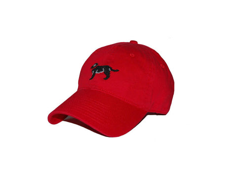 Smathers and Branson Black Lab Needlepoint Hat/Red