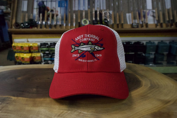ATCo Crossed Rods Snook Trucker Hat Red/White