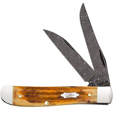 Case Goldenrod 2nd Cut Jig Mini Trapper Damascus