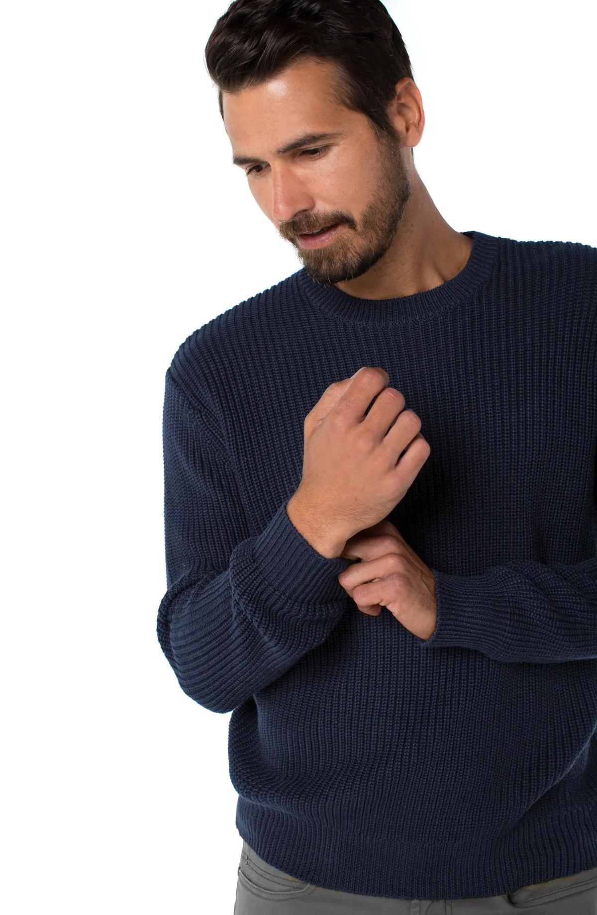 Crew neck sweater deals with button down