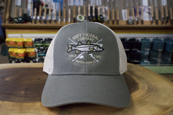 ATCo Crossed Rods Snook Trucker Hat Moss/Stone