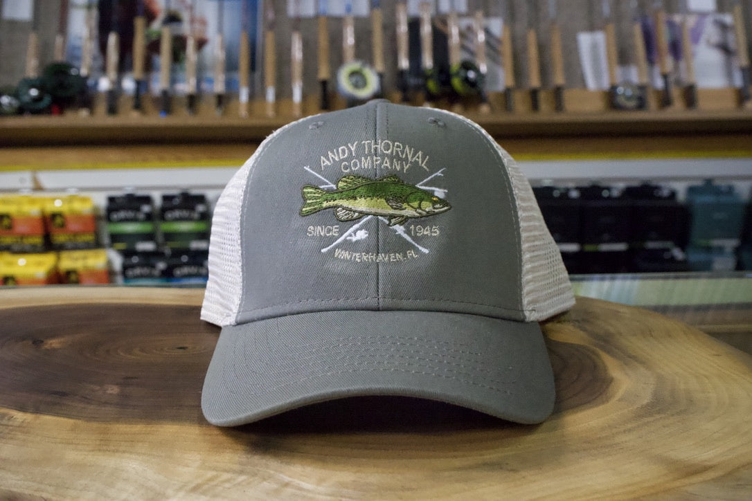 ATCo Crossed Rods Bass Trucker Hat Moss/Stone - Andy Thornal Company