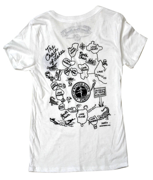 Winter Haven Apparel LadiesV Neck White T Shirt