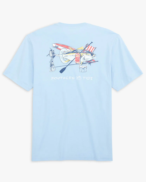 Southern Tide Men's Day at the Beach Short Sleeve T-Shirt / Clearwater Blue