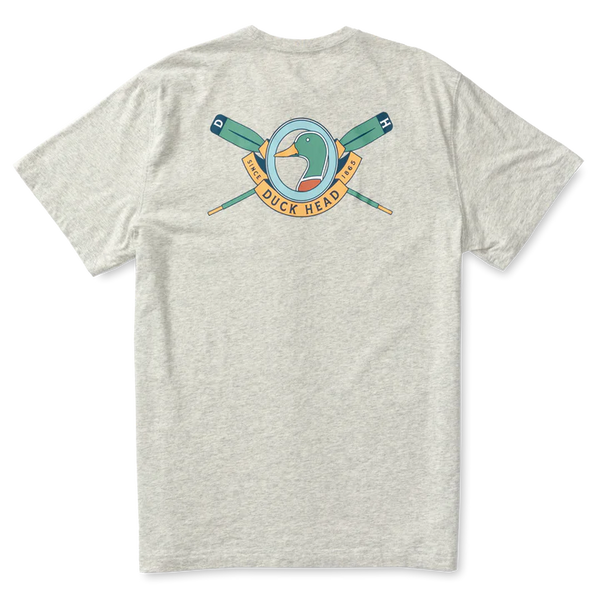 Duck Head Men's Retro Paddles Logo Short Sleeve Tee Shirt / Varsity Grey