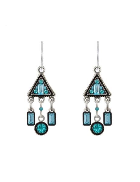 Firefly Architectural Triangle w/ Dangle Tourq Earrings