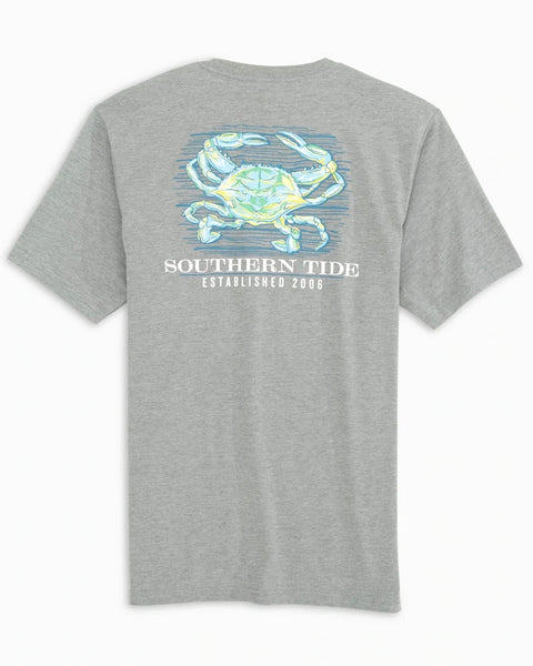 Southern Tide Men's Feeling Crabby Heather Tee / Heather Grey
