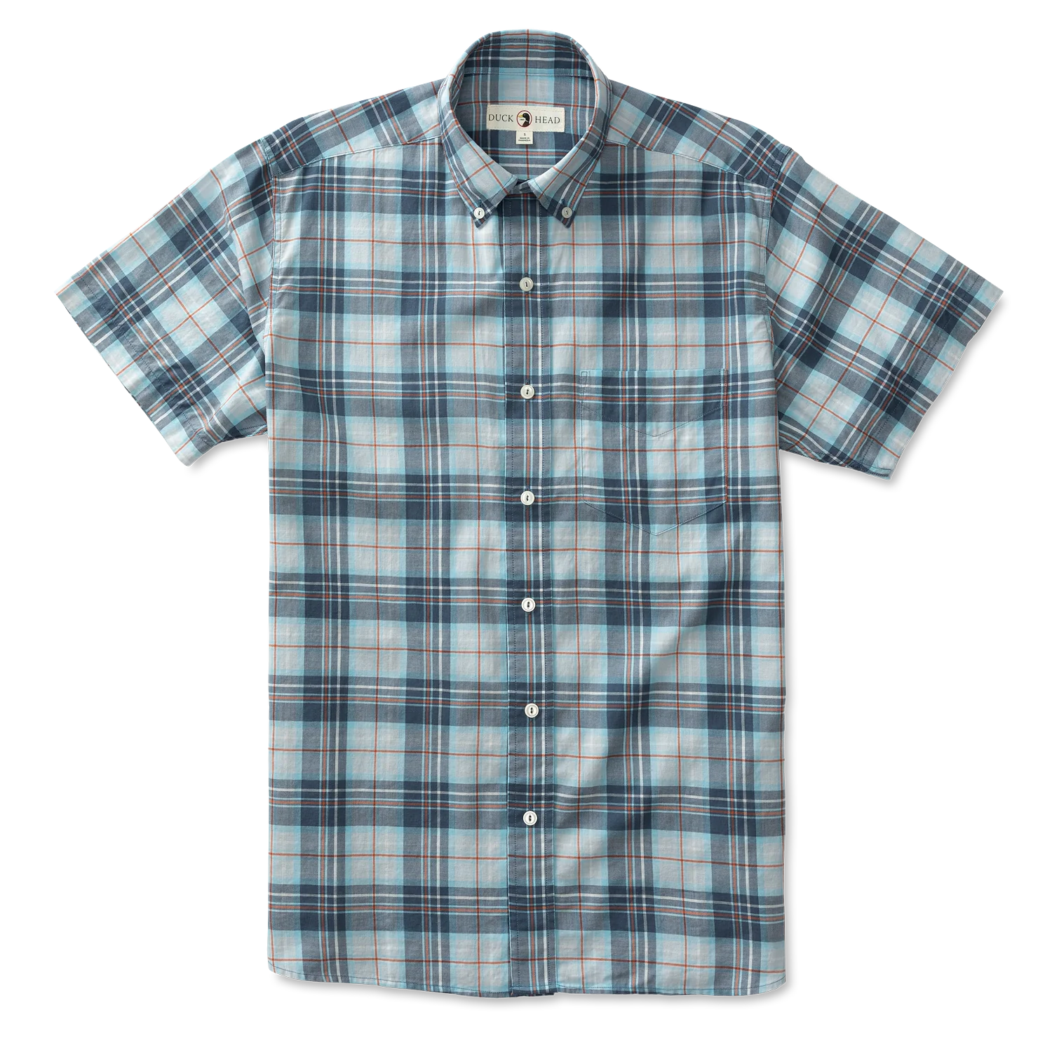 Duck Head Men's Harlow Plaid Twill Short Sleeve Shirt / Vintage Blue - Andy  Thornal Company