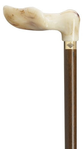 Harvy Canes Left Palm Grip Cane/White Marble