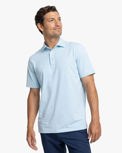 Southern Tide Men's Short Sleeve Brreeze Performance Polo / Heather Dream Blue