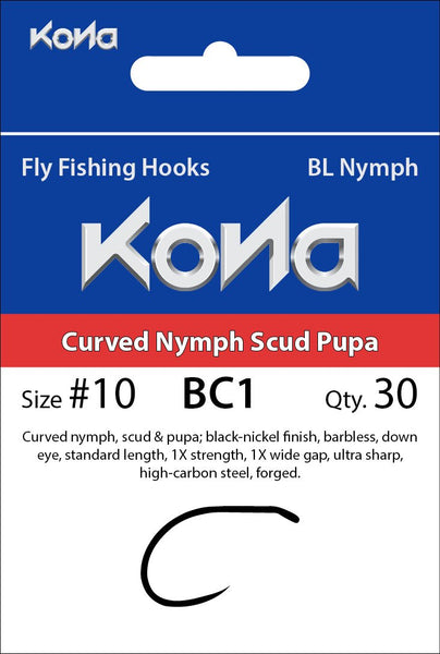 Kona BC1 Barbless Curved Nymph Hook