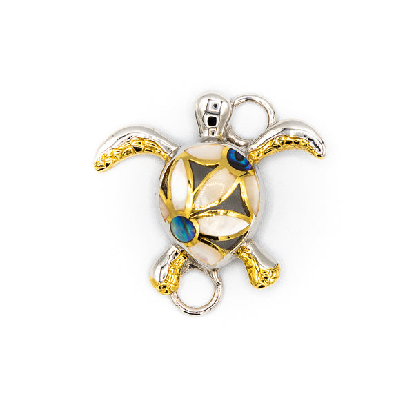 Kovel Mother Of Pearl Filigree Flower Turtle Topper